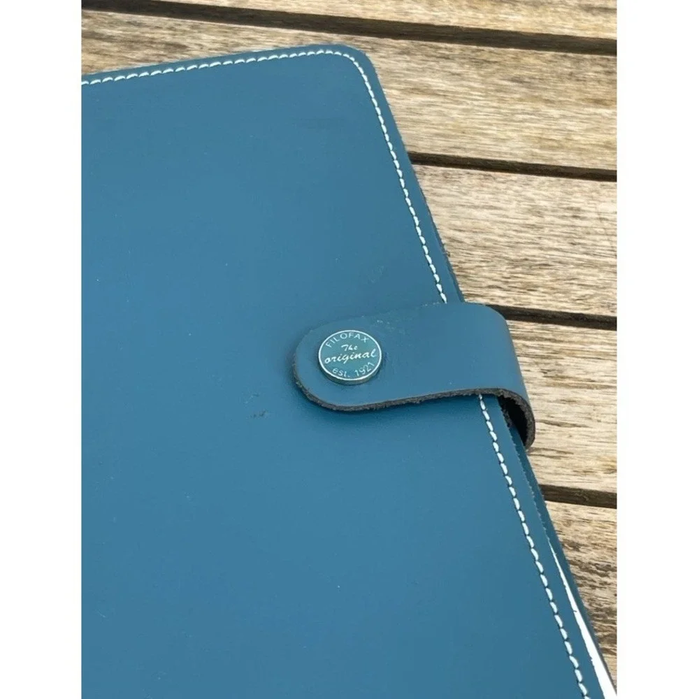 Filofax The Original A5 Leather Planner Organizer Teal Ring Binder Agenda